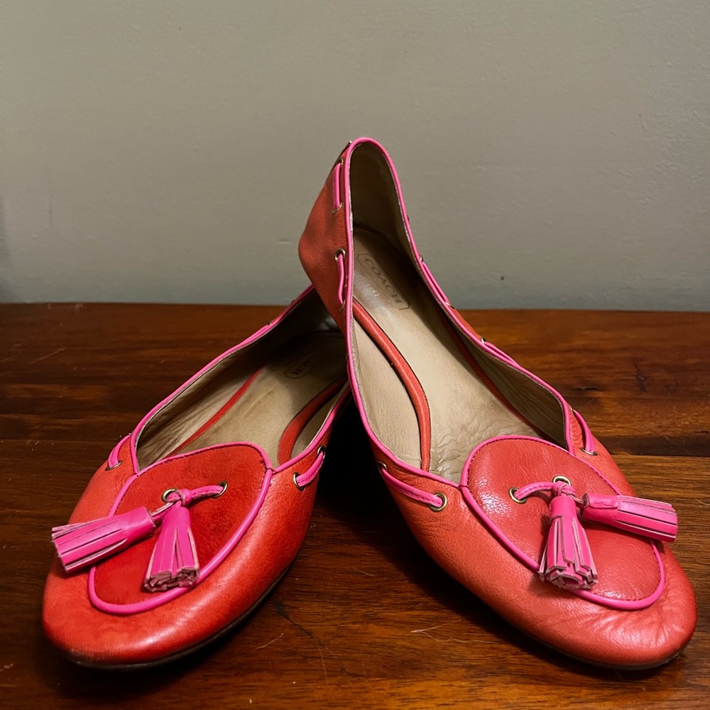 Coach 7.5 legacy Malika leather loafer tassels q1778